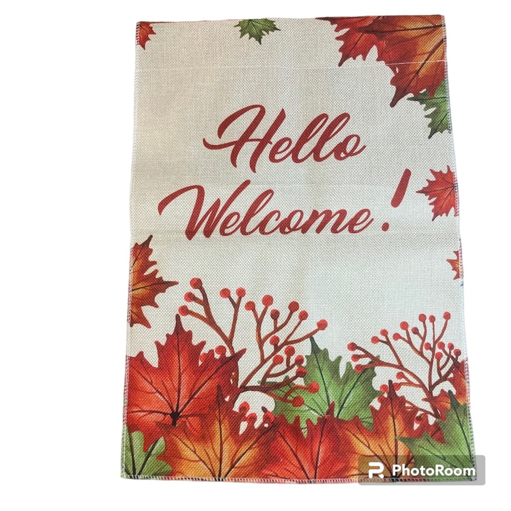Fall garden flag Hello Welcome